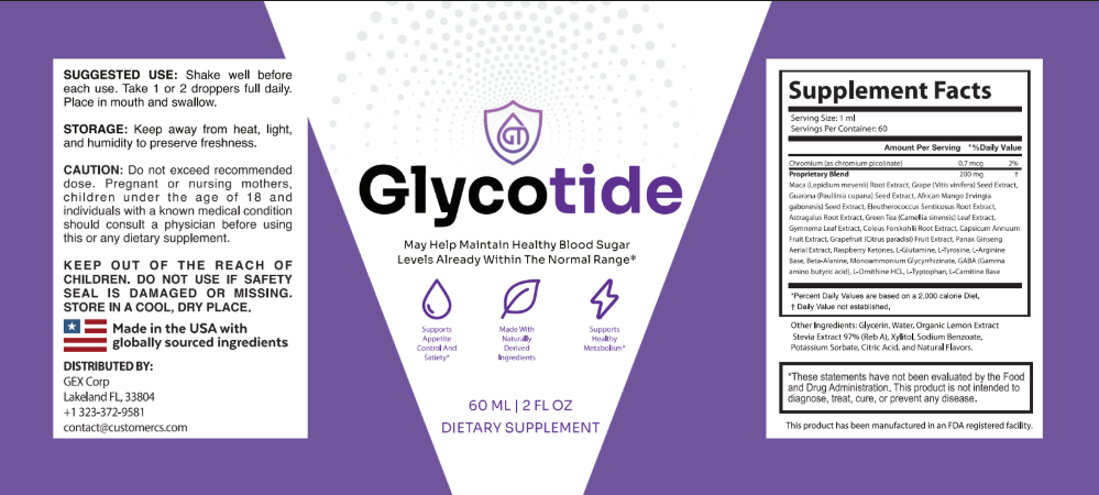 GlycoTide blood glucose formula official